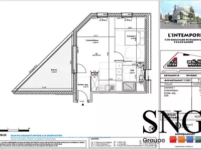 Appartement, 43,97 m²