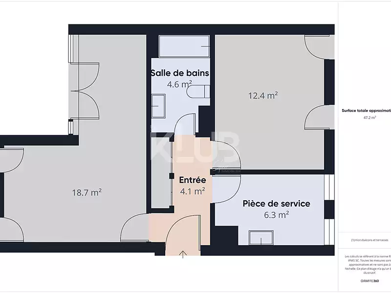 Appartement, 48,26 m²