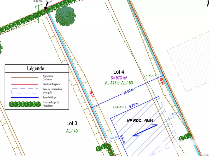 Terrain, 573 m²