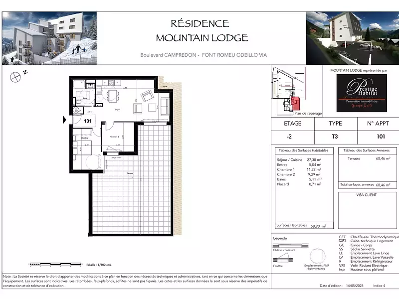 Appartement, 58,9 m²