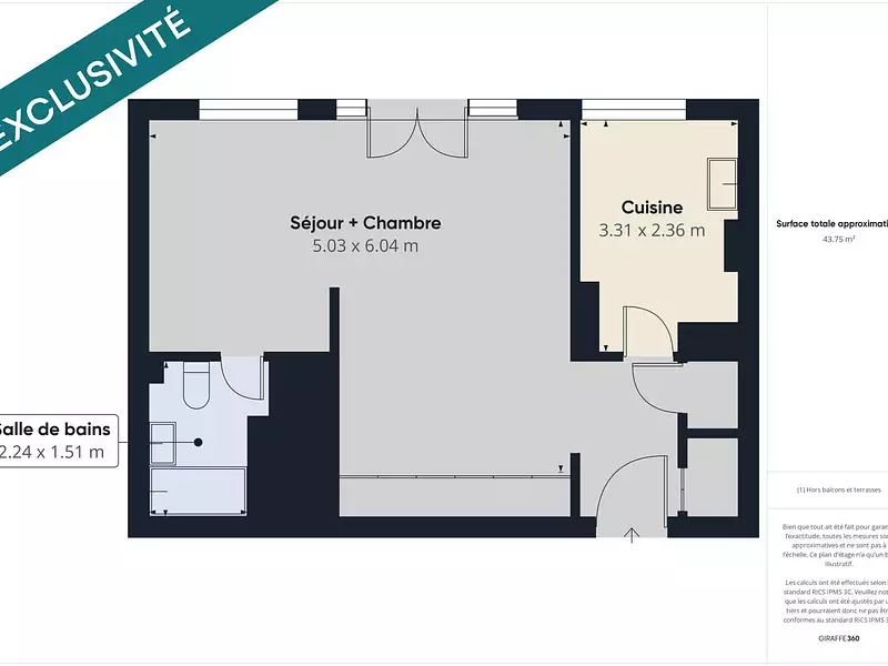 Appartement, 44 m²