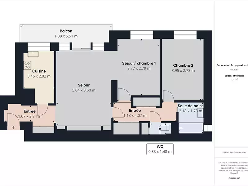 Appartement, 66 m²