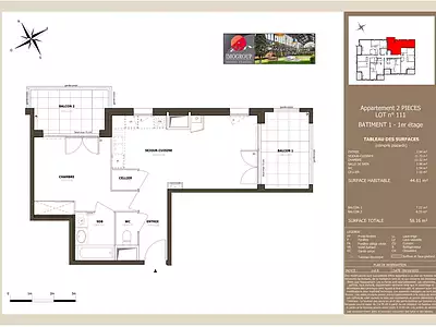 Appartement, 44,61 m²