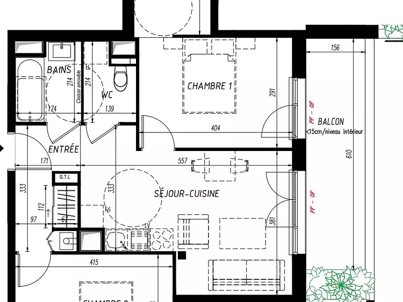 Appartement, 58 m²