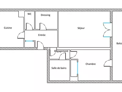 Appartement, 51,5 m²