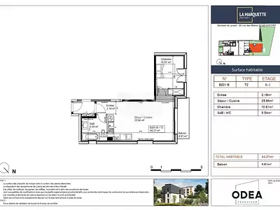 Appartement, 44,27 m²