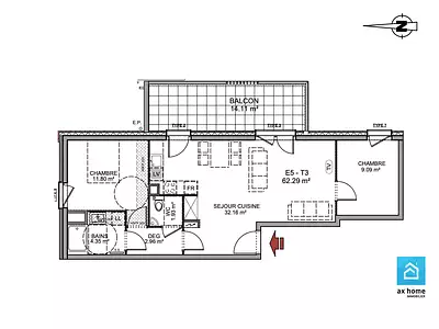 Appartement, 62,29 m²