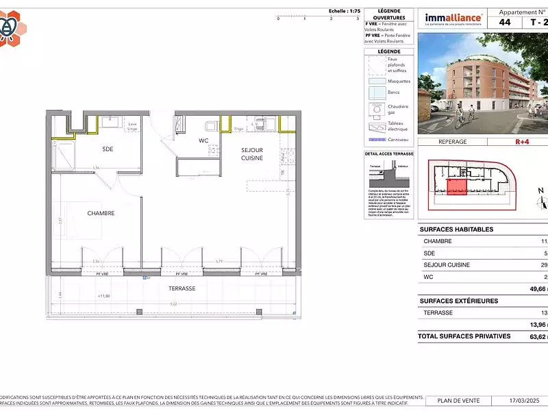 Appartement, 49,66 m²