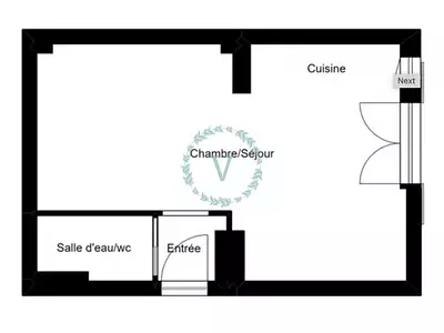 Appartement, 24,33 m²