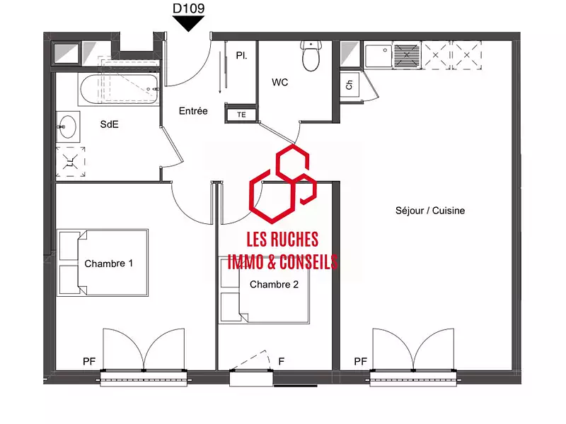 Appartement, 61,5 m²