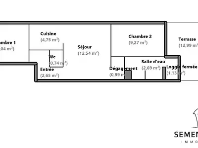 Appartement, 45,8 m²