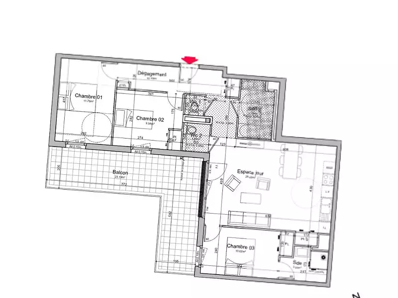 Appartement, 81,19 m²