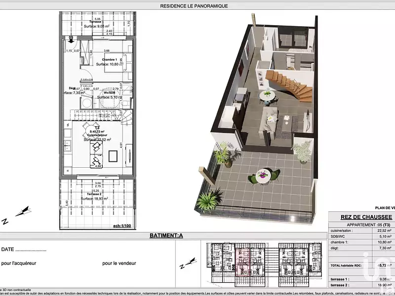 Appartement, 58 m²