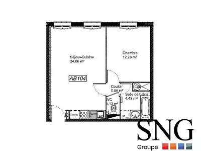 Appartement, 43 m²