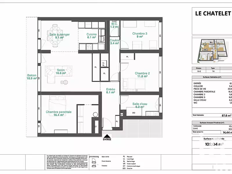 Appartement, 88 m²