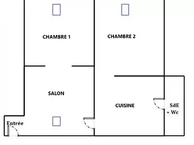 Appartement, 60 m²