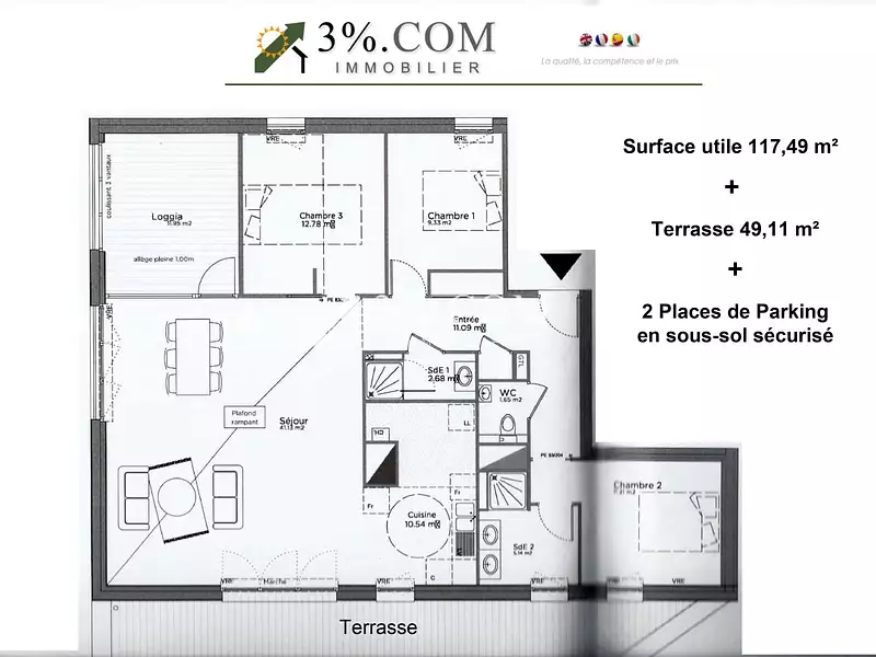 Appartement, 117,49 m²