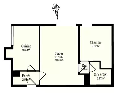 Appartement, 44,6 m²