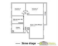 Appartement, 60,6 m²