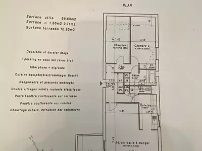 Appartement, 69 m²