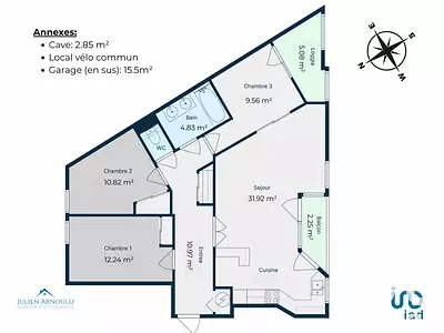 Appartement, 82 m²