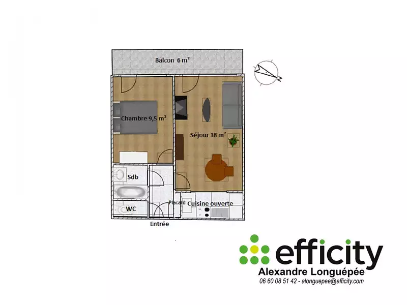 Appartement, 33 m²