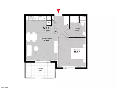 Appartement, 44,34 m²