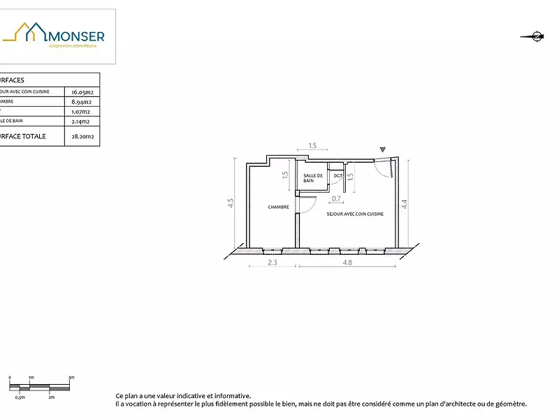 Appartement, 29 m²