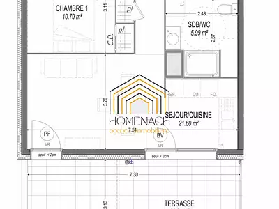 Appartement, 44,65 m²