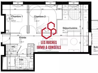 Appartement, 59,72 m²