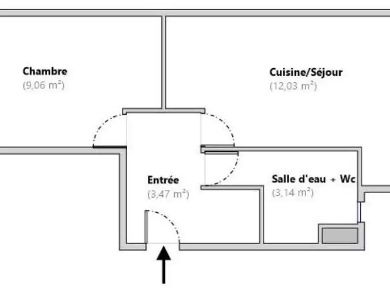 Appartement, 27,7 m²