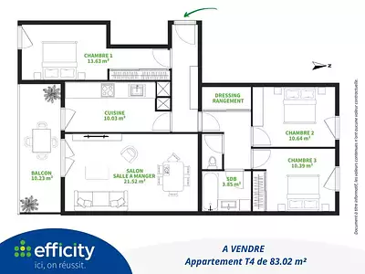 Appartement, 83 m²