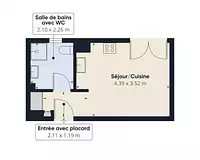 Appartement, 21,92 m²