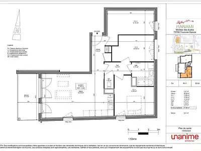 Appartement, 77 m²