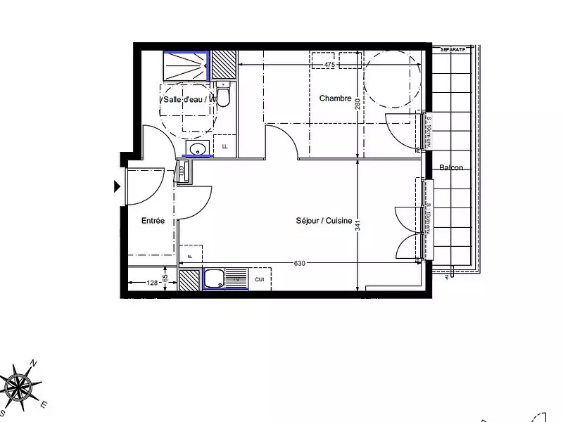 Appartement, 44,94 m²