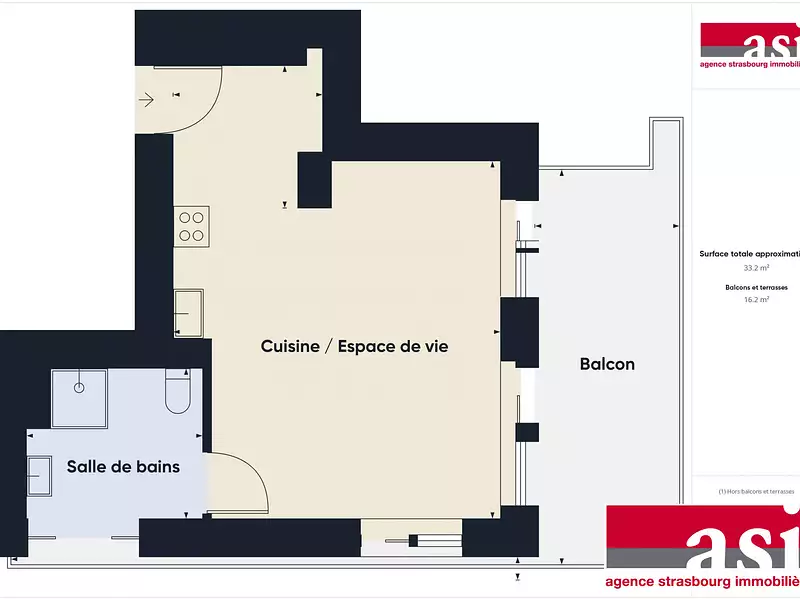 Appartement, 33,24 m²