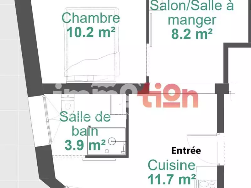 Appartement, 34 m²