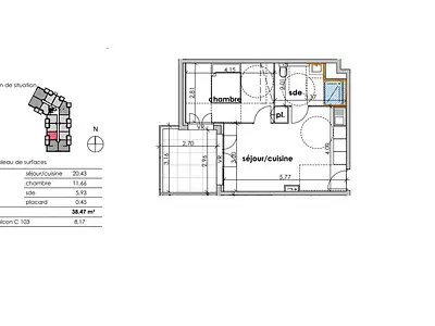 Appartement, 38 m²