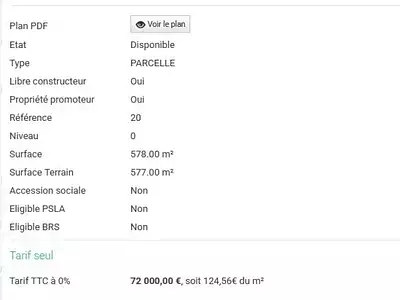 Terrain, 578 m²