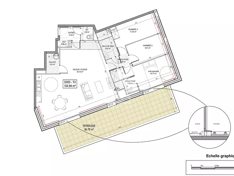 Appartement, 104,94 m²