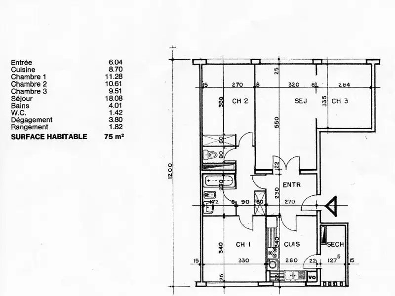 Appartement, 75,78 m²