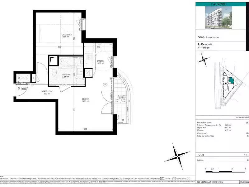 Appartement, 44,13 m²