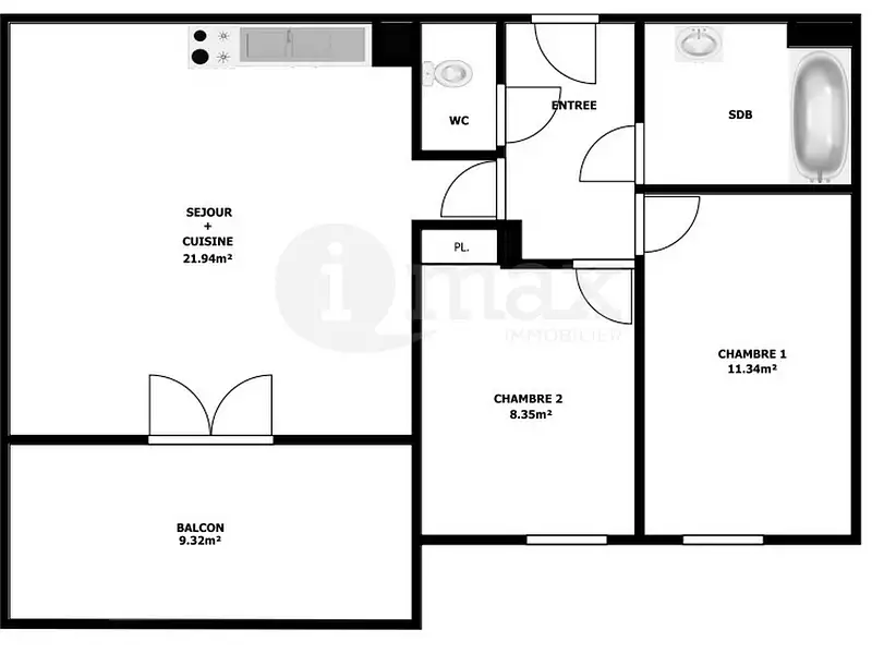 Appartement, 53 m²