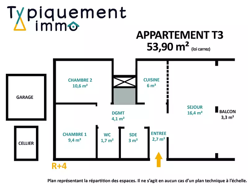 Appartement, 54 m²
