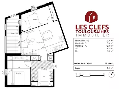 Appartement, 61 m²