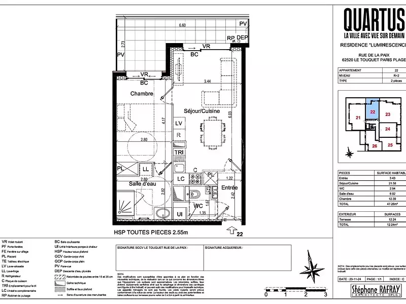 Appartement, 47,26 m²