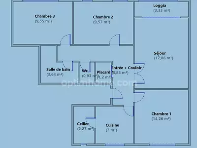 Appartement, 75 m²