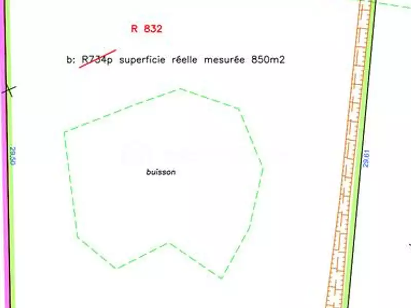 Terrain, 850 m²