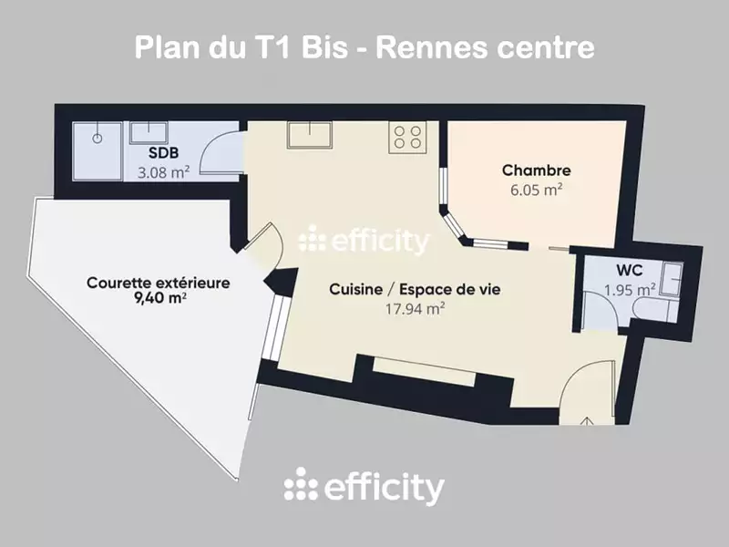 Appartement, 30 m²