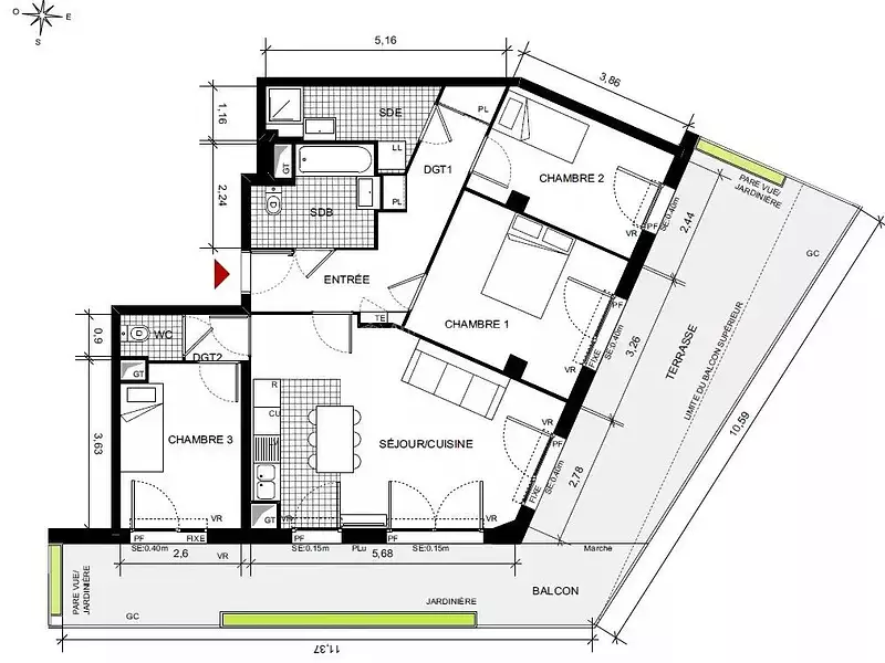 Appartement, 78 m²